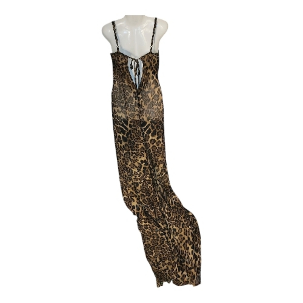 Sheer Leopard Print Maxi Dress - Picture 2 of 10